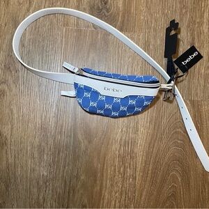 NWT Bebe Blue and White Belt Bag